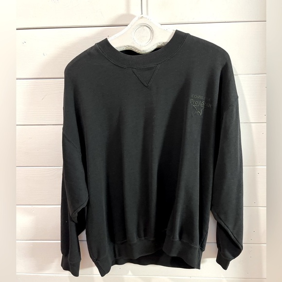 🖤 CONVERSE PRO STAR – Vintage Black Crewneck Sweatshirt – Size L - Picture 1 of 9